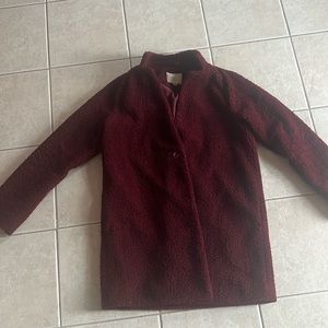 Maroon fuzzy coat